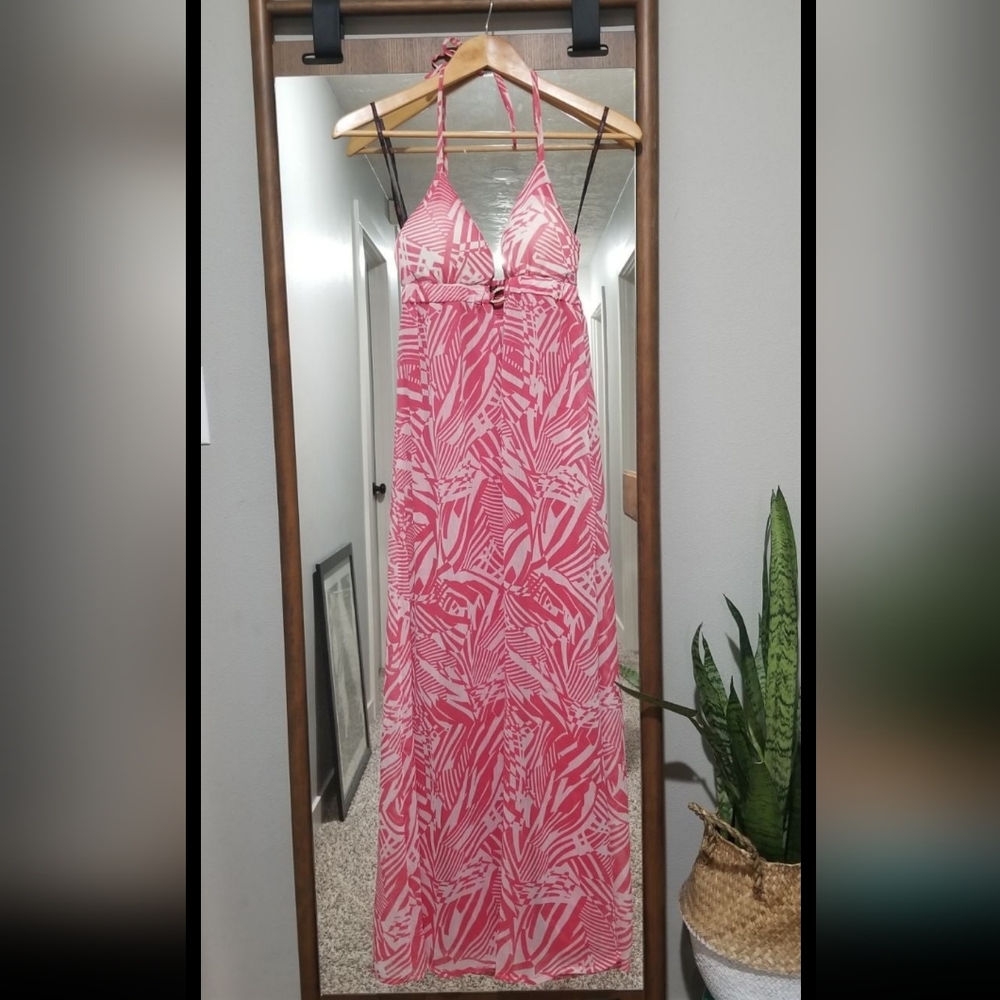 G by Guess Pink Maxi Halter Dress
